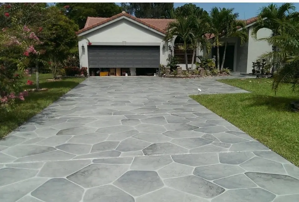 Stamped concrete installation in Pembroke Pines